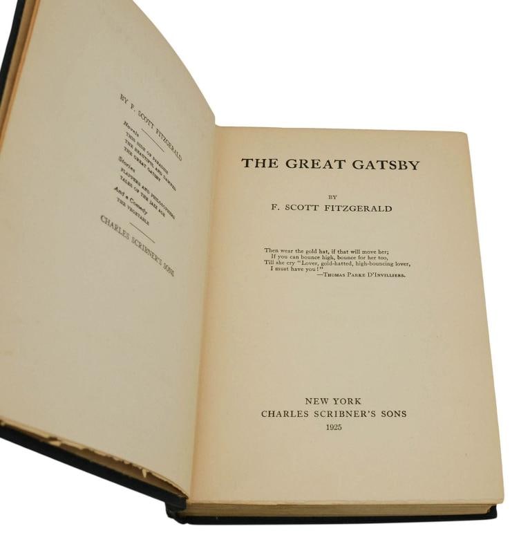 The Great Gatsby ~ F. SCOTT FITZGERALD ~ First Edition ~ 1st Printing 1925 - 3