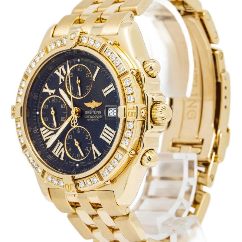 Breitling Crosswind K13055 W/Box Factory Diamond 18K Black Dial Auto Men's 44mm - 2