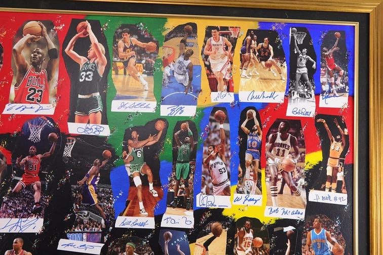 NBA 60 Greatest "NBA Legends Of Basketball" Signed Framed Lithograph #52/60 BAS - 8