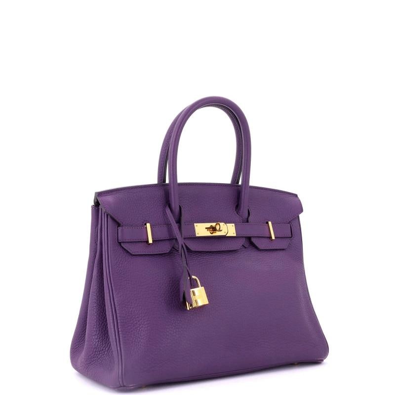 Hermes Birkin Handbag Purple Togo with Gold Hardware 30 - 2