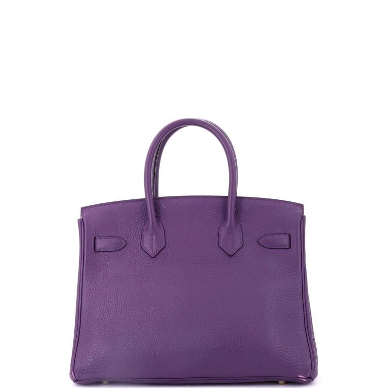 Hermes Birkin Handbag Purple Togo with Gold Hardware 30 - 3
