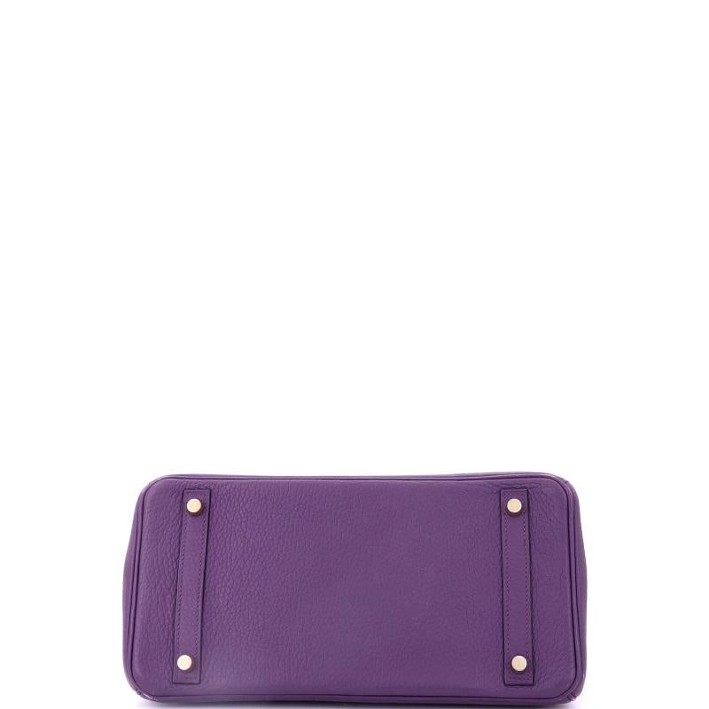 Hermes Birkin Handbag Purple Togo with Gold Hardware 30 - 4