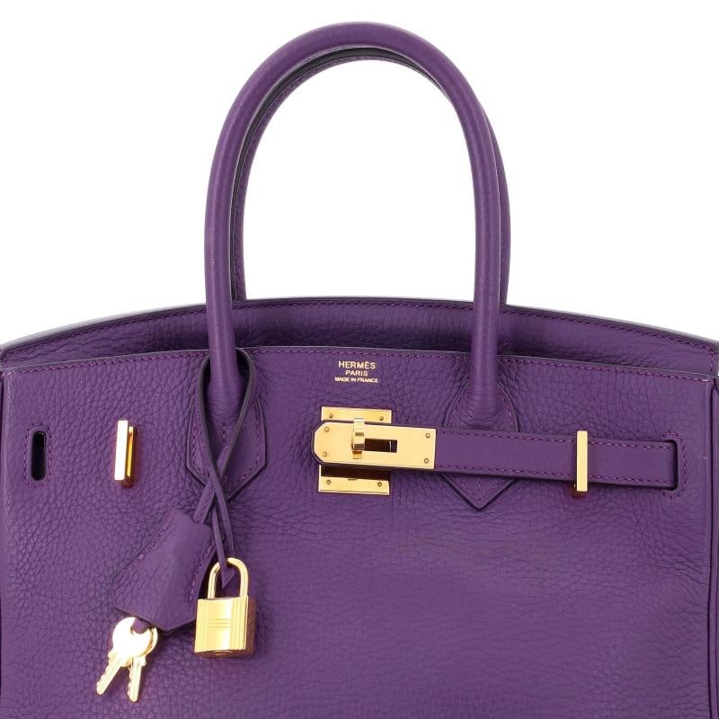 Hermes Birkin Handbag Purple Togo with Gold Hardware 30 - 6