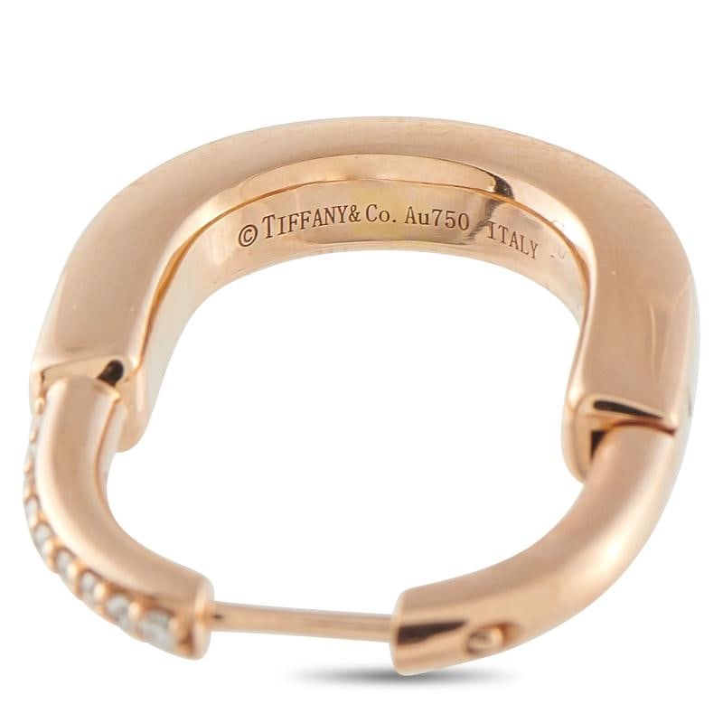 Tiffany & Co. 18K Rose Gold Diamond Lock Earrings TI07-031626 - 3