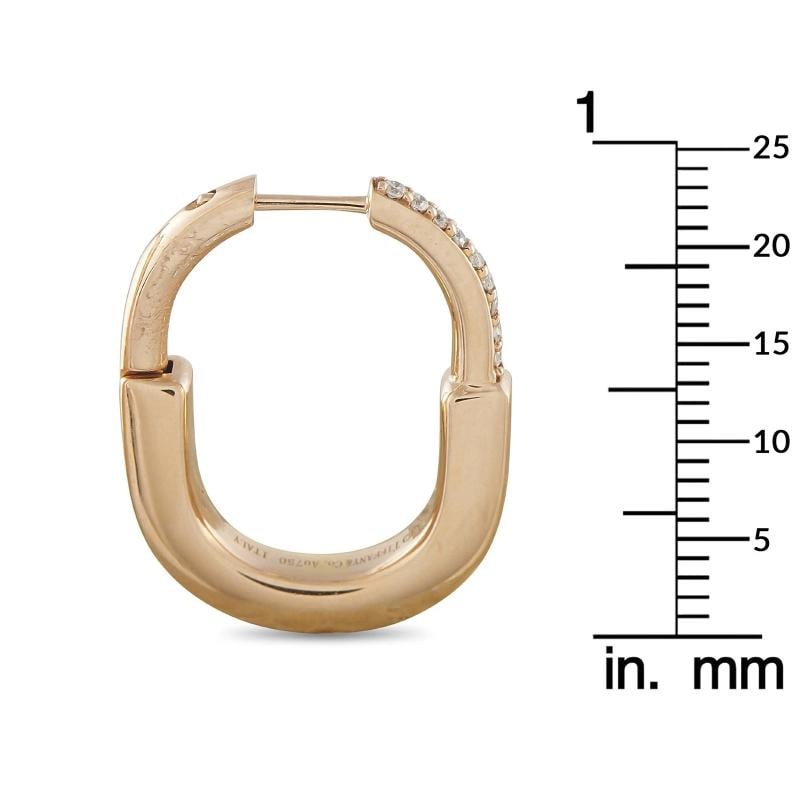 Tiffany & Co. 18K Rose Gold Diamond Lock Earrings TI07-031626 - 5