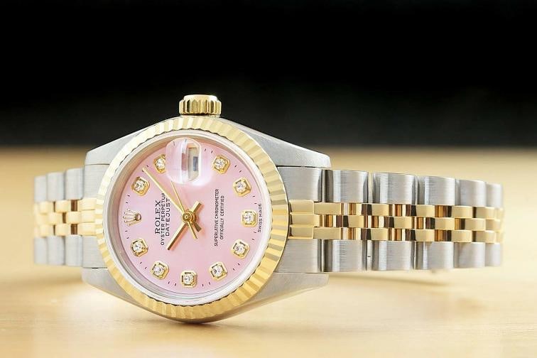 ROLEX LADIES DATEJUST 69173 TWO TONE 18K YELLOW GOLD STEEL ROLEX BAND WATCH - 2