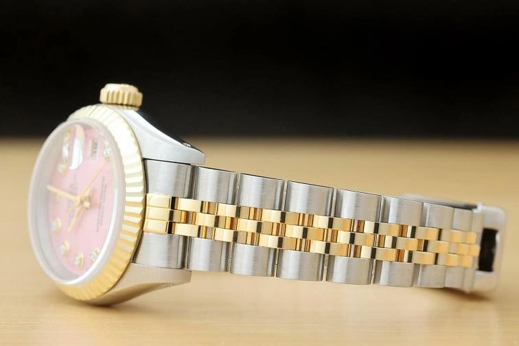 ROLEX LADIES DATEJUST 69173 TWO TONE 18K YELLOW GOLD STEEL ROLEX BAND WATCH - 4