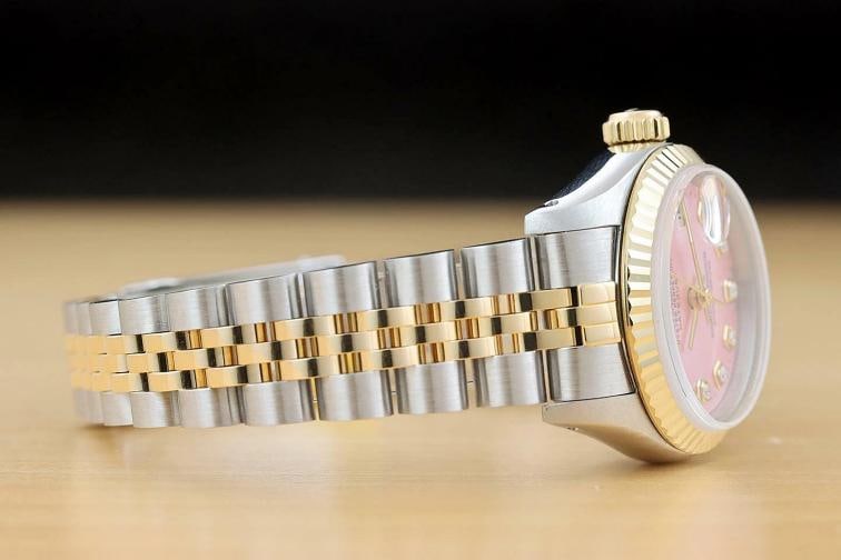 ROLEX LADIES DATEJUST 69173 TWO TONE 18K YELLOW GOLD STEEL ROLEX BAND WATCH - 7