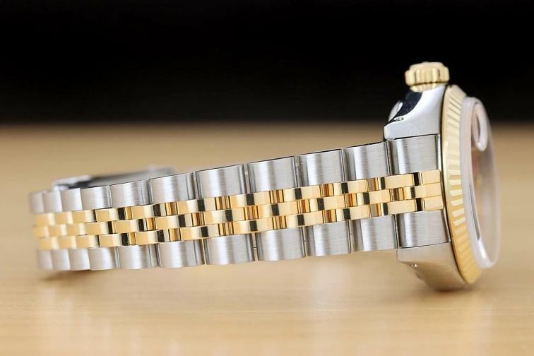 ROLEX LADIES DATEJUST 69173 TWO TONE 18K YELLOW GOLD STEEL ROLEX BAND WATCH - 8