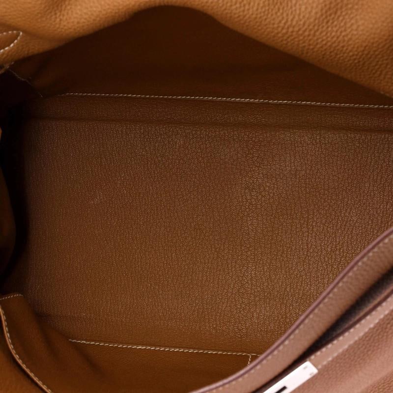Hermes Kelly Handbag Brown Togo with Palladium Hardware 35 - 5