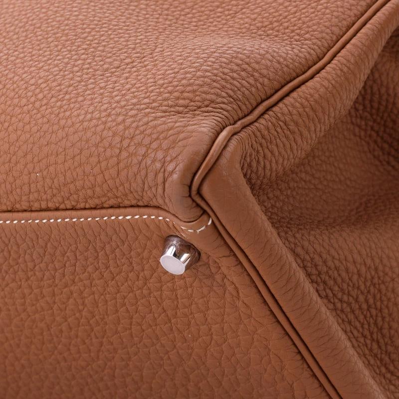 Hermes Kelly Handbag Brown Togo with Palladium Hardware 35 - 7