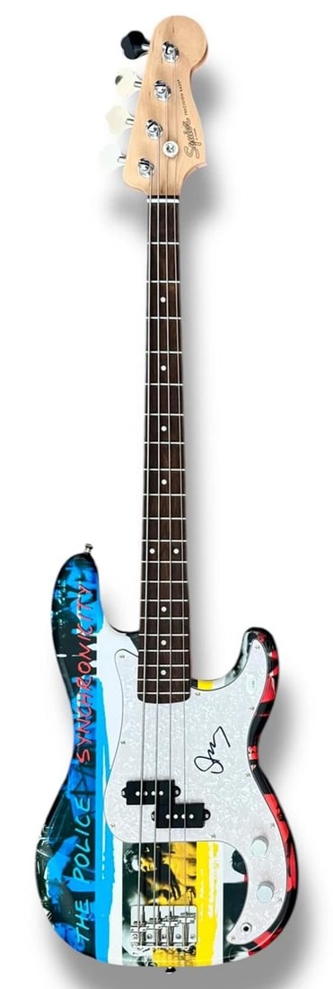 Sting Signed Guitar Custom Graphics JSA COA The Police Fender P-Bass - 2