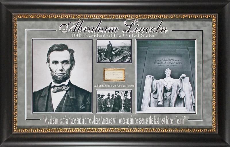 Abraham Lincoln Signed & Framed 1.5x3.25 1862 Cut Signature BAS: Condition: New: A brand-new, unused, unopened, undamaged item (including handmade items).,Autograph Authentication: Beckett,Original/Reproduction: Original,PRODUCT_COA: