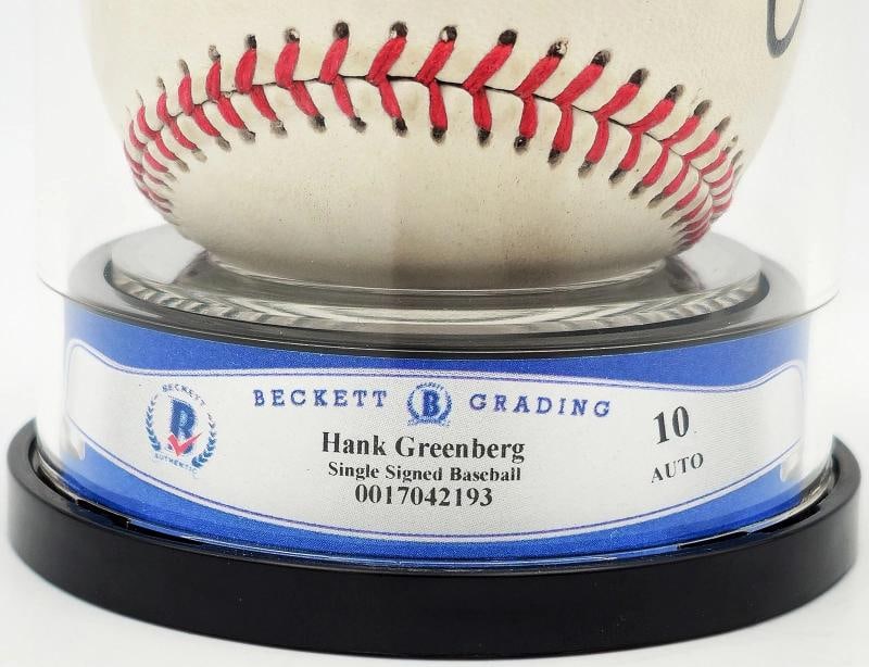 Hank Greenberg Auto Signed Official Little League Baseball Tigers Sig 10 Beckett - 4