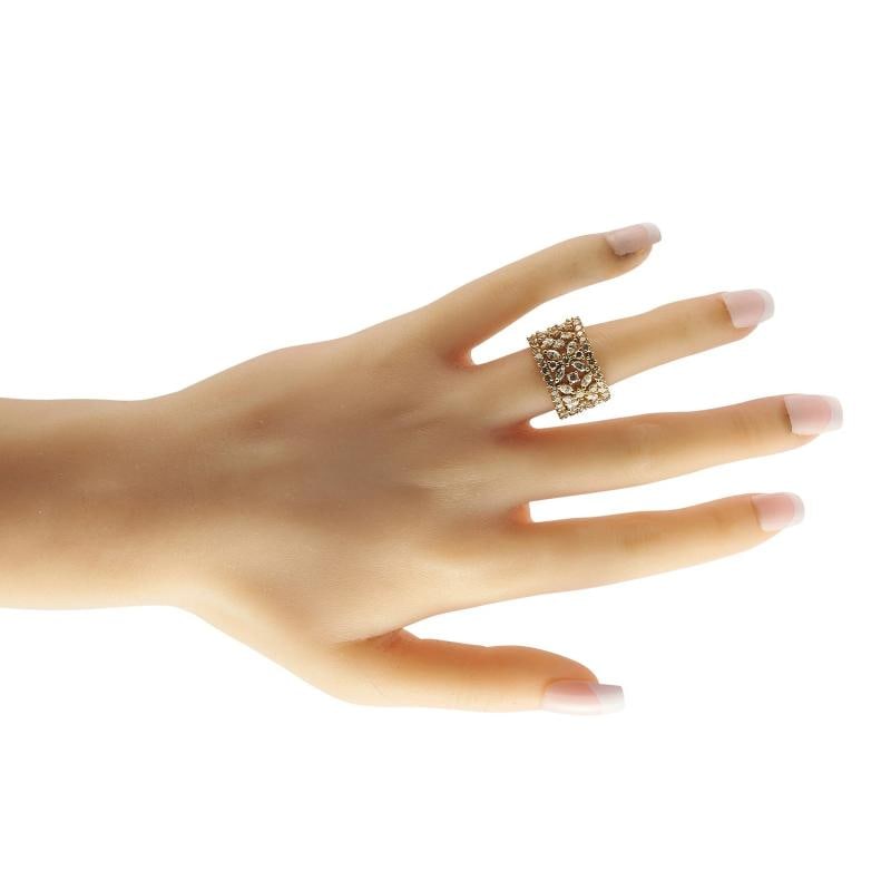 18K Yellow Gold 6.20ct Diamond Wide Band Ring - 3