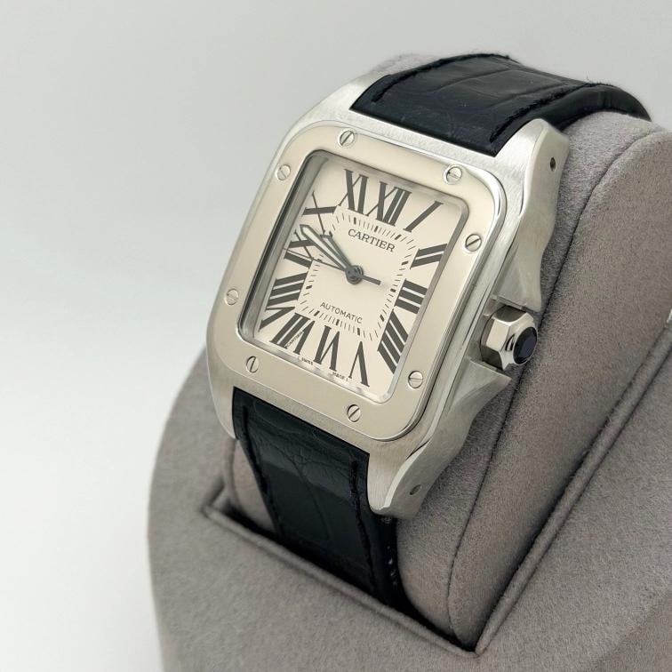 Cartier Santos 100 2656 Silver Roman Numeral Dial Stainless Steel Automatic - 3