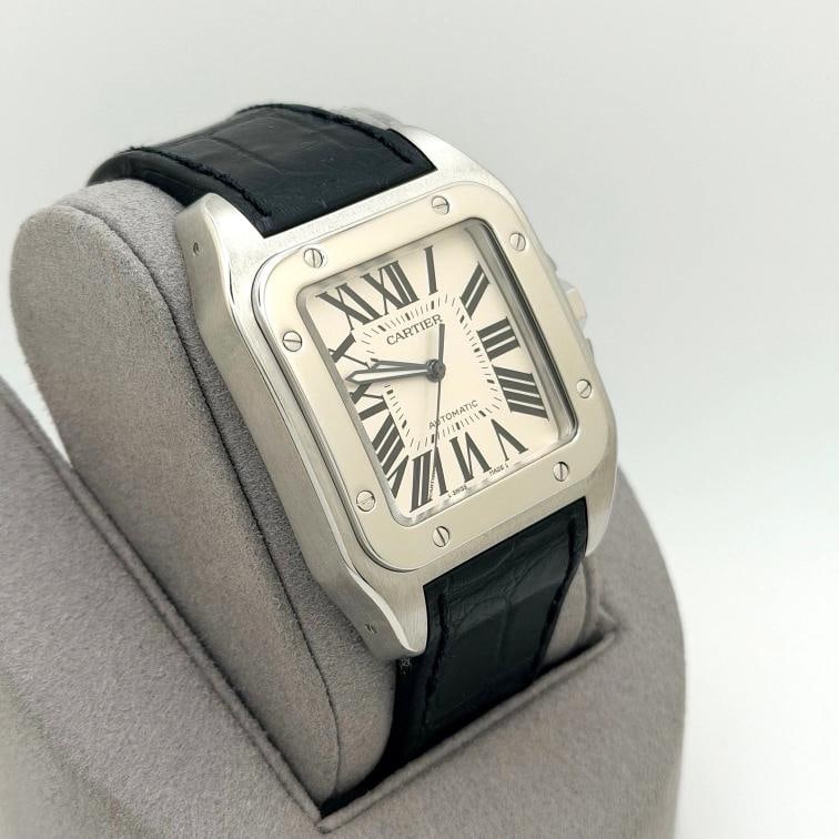 Cartier Santos 100 2656 Silver Roman Numeral Dial Stainless Steel Automatic - 4