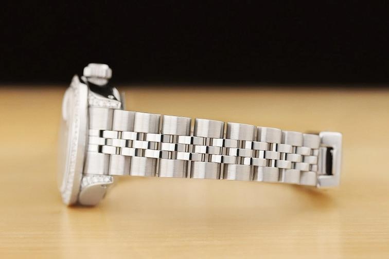 ROLEX DATEJUST 69174 MOTHER OF PEARL RUBY 1.1 CT DIAMOND 18K GOLD STEEL WATCH - 5