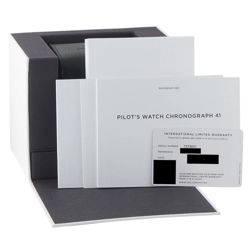 IWC Pilot's 41 Green Dial Chronograph Steel Watch IW388103 Box/Papers - 5