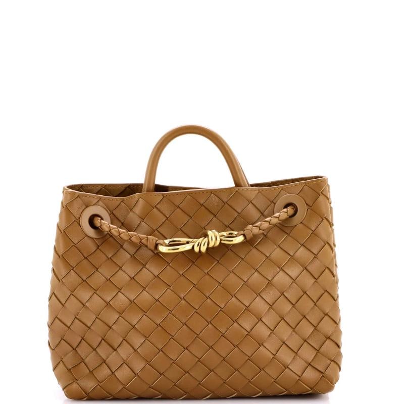 Bottega Veneta Andiamo Top Handle Bag Intrecciato Nappa Small: Condition: Pre-owned - Good,Brand: Bottega Veneta,Exterior Material: Leather,Style: Top Handle,Exterior Color: Brown,Department: Women,Size: Small 