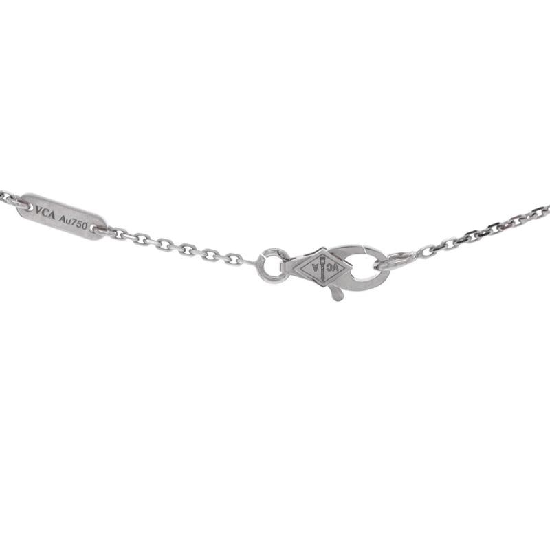 Van Cleef & Arpels Sweet Alhambra Butterfly Pendant Necklace 18K White Gold - 3