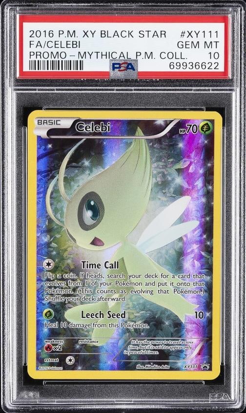 2016 POKEMON XY BLACK STAR PROMO MYTHICAL POKEMON COLL FULL ART/CELEBI PSA 10: Condition: Graded - PSA 10: Professionally graded ,Graded: Yes,Set: 2016 POKEMON XY BLACK STAR PROMO,Game: PokÃƒÂ©mon TCG,Character: FULL ART/CELEBI,Card Name: FULL ART/CELEBI,Grad
