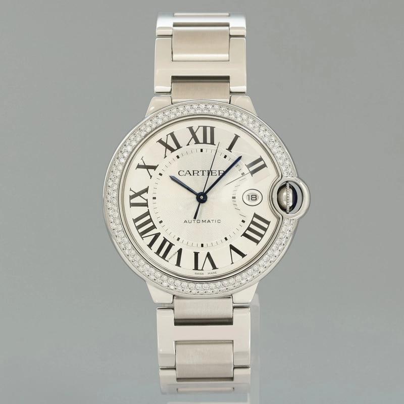 MINT DIAMOND Cartier W69012Z4 Ballon Bleu 3001 Silver Roman Steel Gold 42mm - 2