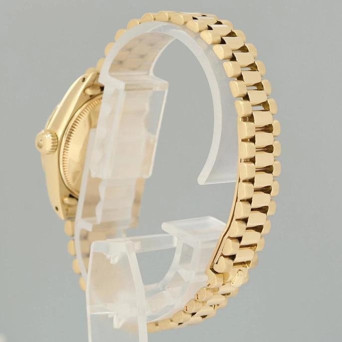 PAPERS Ladies Rolex DateJust Champagne President 26mm 6917 Yellow Gold Watch Box - 4