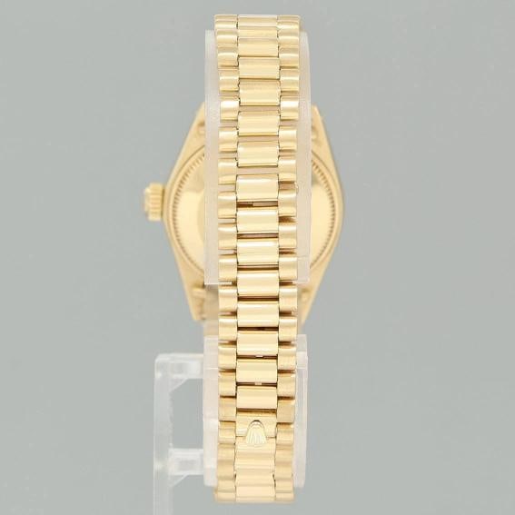 PAPERS Ladies Rolex DateJust Champagne President 26mm 6917 Yellow Gold Watch Box - 5
