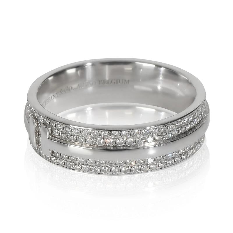 Tiffany & Co. White Gold Diamond Tiffany T Wide Ring - 3