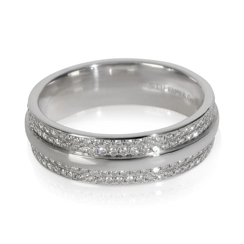 Tiffany & Co. White Gold Diamond Tiffany T Wide Ring - 4