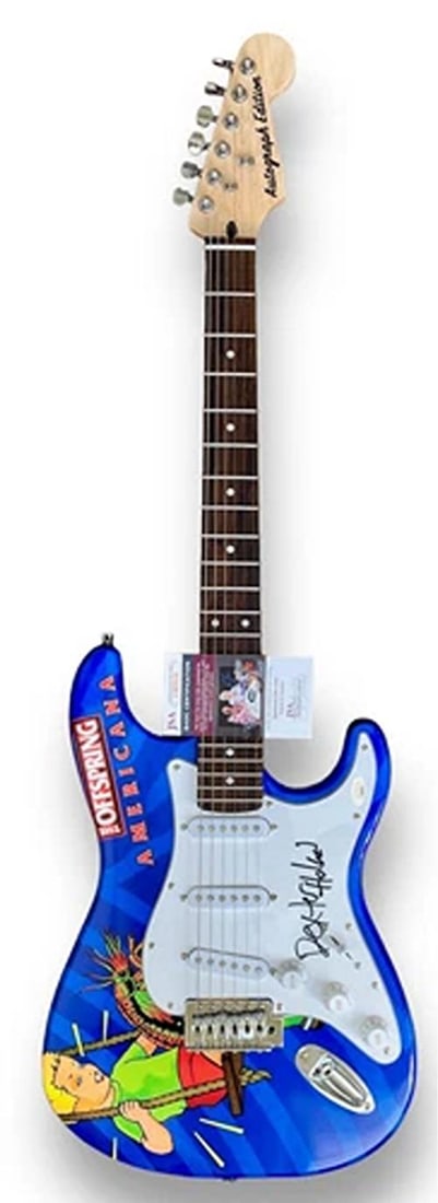 DEXTER HOLLAND Signed Guitar Custom Graphics JSA COA THE OFFSPRING AMERICANA - 2