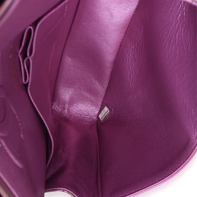Chanel Dark Pink Iridescent Quilted Lambskin Medium Classic Double Flap Bag - 2