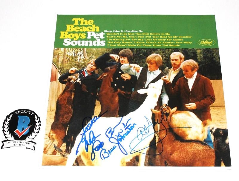 THE BEACH BOYS BAND SIGNED 'PET SOUNDS' ALBUM VINYL BECKETT COA BRIAN WILSON x4: Industry: Music,Signed: Yes,Autograph Authentication: Beckett,Object Type: Record,Original/Reproduction: Original,Featured Refinements: Signed LP,Modified Item: No,Country of Origin: United States 