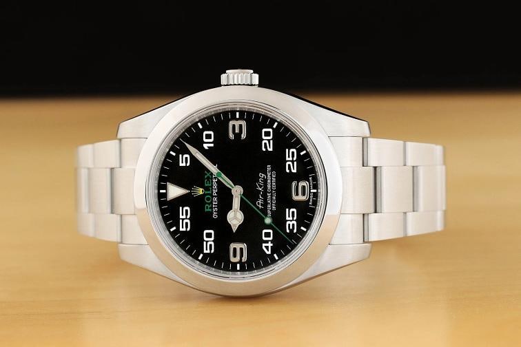 2018 CARD ROLEX AIR-KING 116900 GREEN BLACK ARABIC STAINLESS STEEL 40MM WATCH - 3