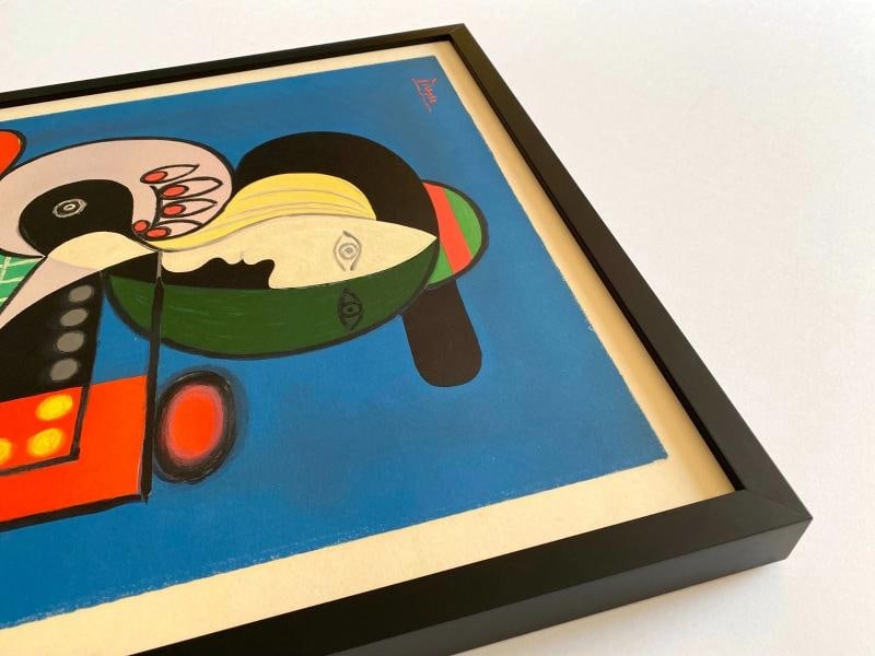 PABLO PICASSO RARE 1967 MOURLOT LITHO PRINT FRAMED POSTER "FEMME LA MONTRE" 1932 - 11