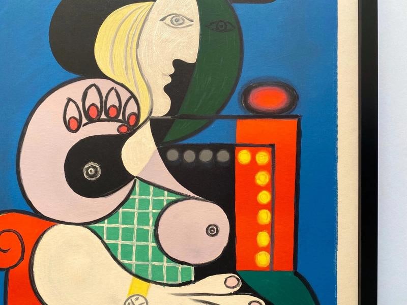 PABLO PICASSO RARE 1967 MOURLOT LITHO PRINT FRAMED POSTER "FEMME LA MONTRE" 1932 - 12