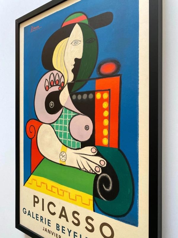 PABLO PICASSO RARE 1967 MOURLOT LITHO PRINT FRAMED POSTER "FEMME LA MONTRE" 1932 - 15