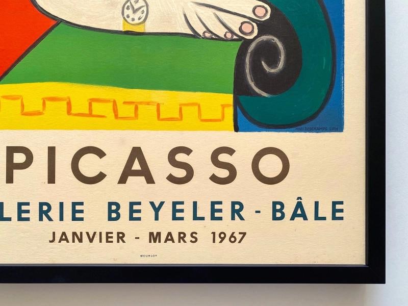PABLO PICASSO RARE 1967 MOURLOT LITHO PRINT FRAMED POSTER "FEMME LA MONTRE" 1932 - 16