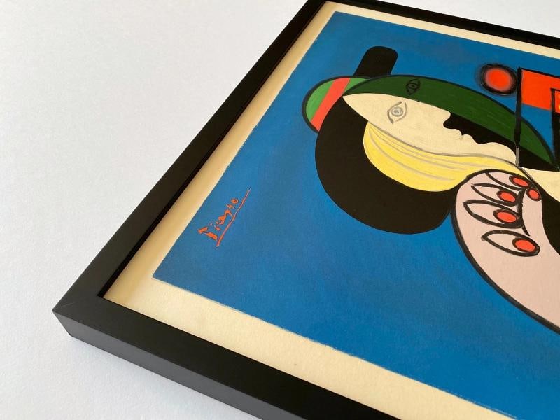 PABLO PICASSO RARE 1967 MOURLOT LITHO PRINT FRAMED POSTER "FEMME LA MONTRE" 1932 - 5