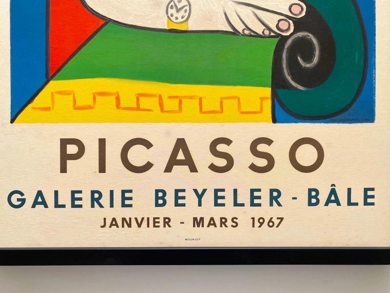 PABLO PICASSO RARE 1967 MOURLOT LITHO PRINT FRAMED POSTER "FEMME LA MONTRE" 1932 - 9