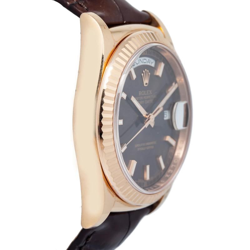 Rolex Day-Date 118135 2016 Card Auto 18k Rose Gold Chocolate Dial Unisex 36mm - 4