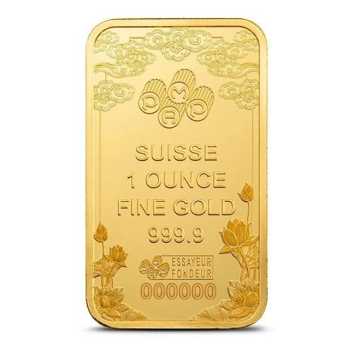 1 oz PAMP Suisse Gold Good Luck Yellow Dragon Bar (New w/ Assay) - 4