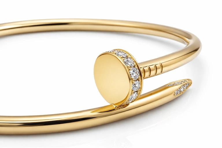 Cartier JUSTE UN CLOU 18K Yellow Gold Diamonds 3.5 mm Bracelet SZ 19 Box Receipt - 11