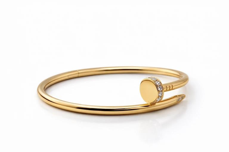 Cartier JUSTE UN CLOU 18K Yellow Gold Diamonds 3.5 mm Bracelet SZ 19 Box Receipt - 8