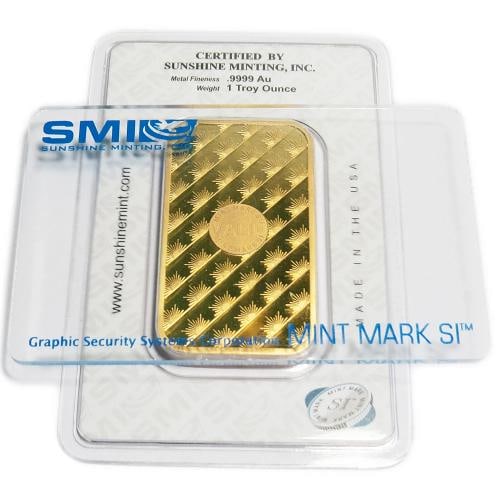 1 Troy oz Sunshine Mint Gold Bar .9999 Fine Sealed In Assay Mint Mark SI - 4