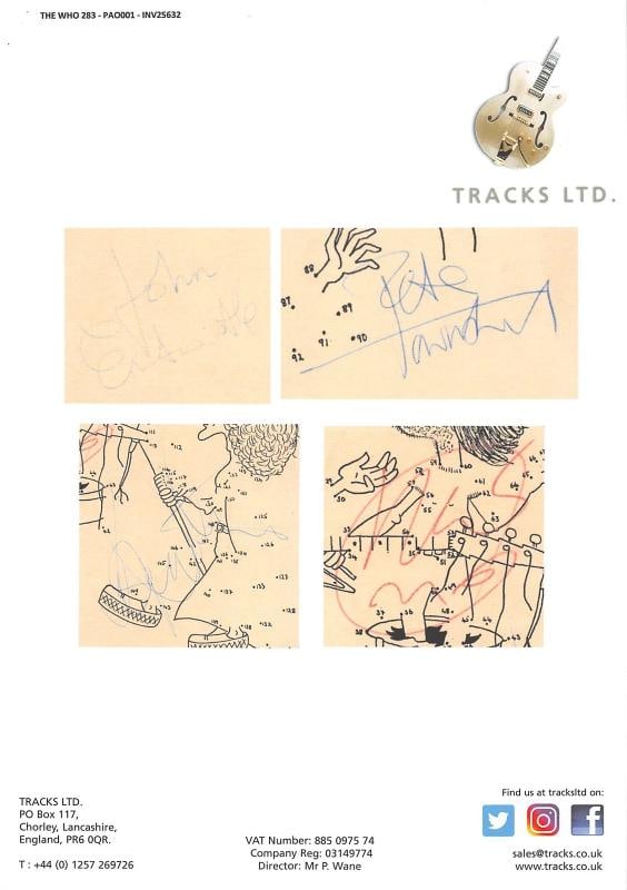 The Who (4) Moon, Entwistle, Townshend & Daltrey Signed Album Cover BAS - 8