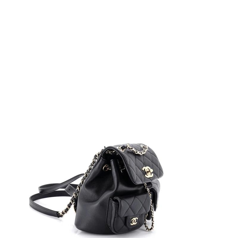 Chanel Duma Pockets Drawstring Backpack Quilted Calfskin Small - 2