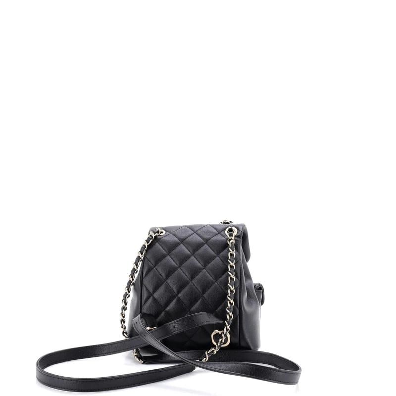 Chanel Duma Pockets Drawstring Backpack Quilted Calfskin Small - 3