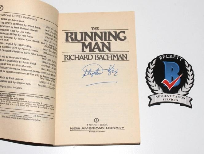 STEPHEN KING SIGNED 'THE RUNNING MAN' 1ST EDITION PRINTING BOOK RICHARD BACHMAN Beckett - 7